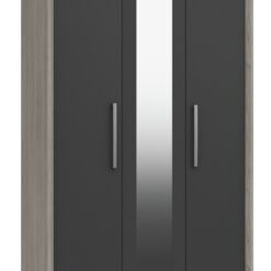 Grasmere 3 Door Mirror Wardrobe - Dark Grey