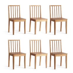 Habitat 6 Nel Solid Wood Spindle Chairs - Oak