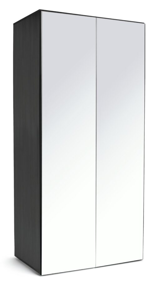 Habitat Atlas 2 Door Mirror Wardrobe - Black & Brown