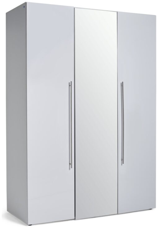 Habitat Atlas 3 Door Mirrored Gloss Wardrobe - White