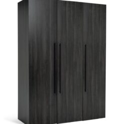 Habitat Atlas 3 Door Wardrobe - Black & Brown