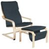 Habitat Bentwood Fabric Armchair with Footstool - Navy
