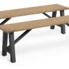 Habitat Burford Pair of Solid Wood Dining Benches -Dark Grey