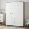 Habitat Camden 3 Door 3 Drawer Wardrobe - White & Acacia