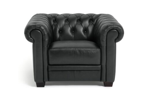 Habitat Chesterfield Leather Armchair - Black