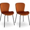 Habitat Etta Pair of Velvet Dining Chairs - Copper