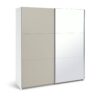 Habitat Holsted Large Mirror Sliding Wardrobe - Soft Grey