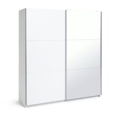 Habitat Holsted Lrg White Gloss &Mirror Sliding Wardrobe