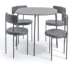 Habitat Jayla Metal Dining Table & 4 Grey Chairs