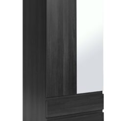 Habitat Jenson 2 Door 2 Drawer Mirror Wardrobe - Black Brown