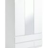 Habitat Jenson 3 Door 4 Drawer Mirror Wardrobe - White Gloss