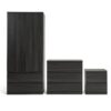 Habitat Jenson 3 Piece 2 Door Wardrobe Set- Black Brown