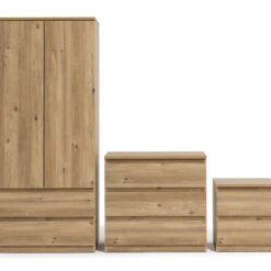 Habitat Jenson 3 Piece 2 Door Wardrobe Set - Oak Effect