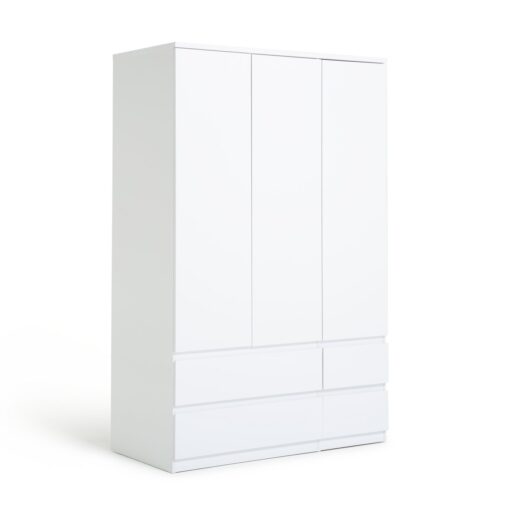 Habitat Jenson Gloss 3 Door 4 Drawer Wardrobe - White