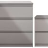 Habitat Jenson Gloss Bedside & 3 Drawer Chest Set - Grey