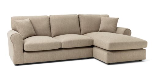 Habitat Lisbon Fabric Right Hand Corner Chaise Sofa-Stone