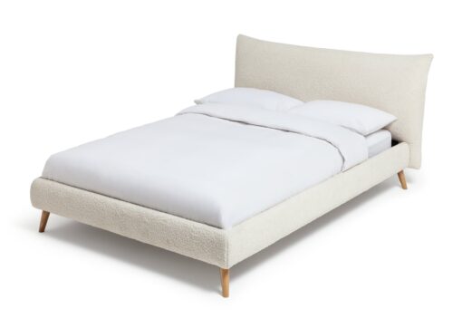 Habitat Marshmallow Double Fabric Bed Frame - White Boucle