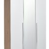 Habitat Munich 3 Door Mirror Wardrobe -White & Oak Effect