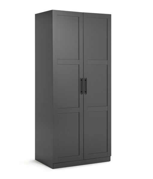 Habitat Munich Panelled 2 Door Wardrobe - Anthracite