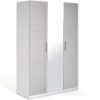 Habitat Munich Panelled 3 Door Mirror Wardrobe - Grey
