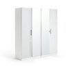 Habitat Munich Panelled 4 Door Mirror Wardrobe - White