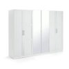 Habitat Munich Panelled 6 Door Mirror Wardrobe - White