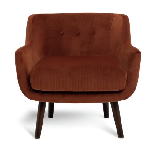 Habitat Nellie Velvet Chair - Rust Orange