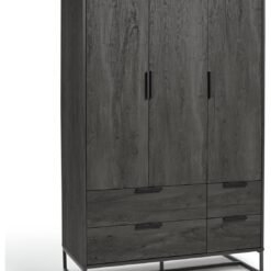 Habitat Nomad 3 Door 4 Drawer Wardrobe - Black