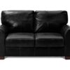 Habitat Salisbury Leather 2 Seater Sofa - Black