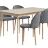 Habitat Skandi Solid Wood Dining Table & 4 Grey Chairs