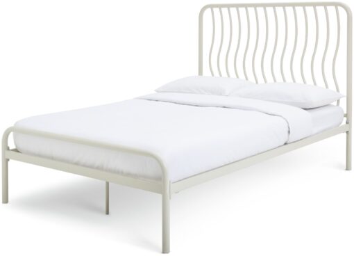 Habitat Wave Kingsize Metal Bed Frame - Off White