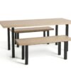 Habitat Zayn Wood Effect Dining Table & 2 Benches - Birch