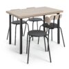 Habitat Zayn Wood Effect Dining Table & 4 Black Chairs