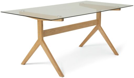 Habitat Zela Glass 6 Seater Dining Table - Natural