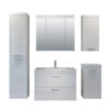 Halm 6 Piece 80mm Bathroom Furniture Set with Mirror Cabinet