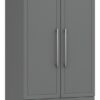 Hatfield 2 Door 2 Drawer Wardrobe - Grey Gloss