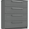 Hatfield 4 Drawer Chest - Dark Grey Gloss