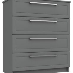 Hatfield 4 Drawer Chest - Dark Grey Gloss