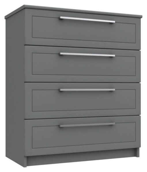 Hatfield 4 Drawer Chest - Dark Grey Gloss