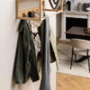 Janine Wall Mounted Coat Rack with 1 shelf and 4 hooks in bamboo.