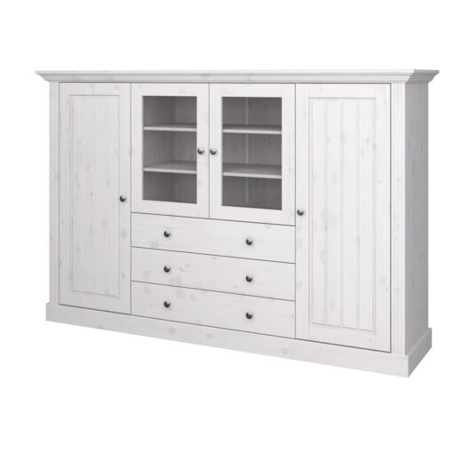 Jenn 187cm Wide 3 Drawer Solid Wood Highboard