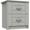 Kielder 2 Drawer Bedside Table - Grey