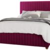 LLB Estella Velvet Small Double Ottoman Bedframe - Berry