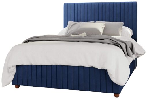 LLB Estella Velvet Superking Ottoman Bedframe - Navy