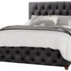 LLB Luna Velvet Double Ottoman Bedframe- Black