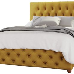 LLB Luna Velvet Double Ottoman Bedframe - Ochre