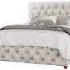 LLB Luna Velvet Double Ottoman Bedframe - Pearl