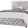 LLB Luna Velvet Superking Ottoman Bedframe - Silver