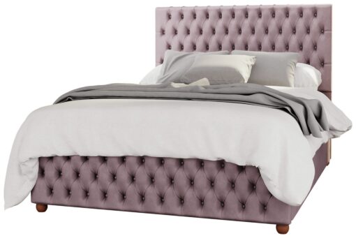 LLB Seren Velvet Double Ottoman Bedframe - Blush