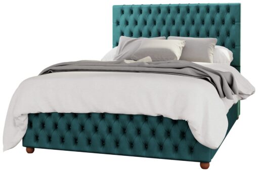 LLB Seren Velvet Double Ottoman Bedframe - Emerald